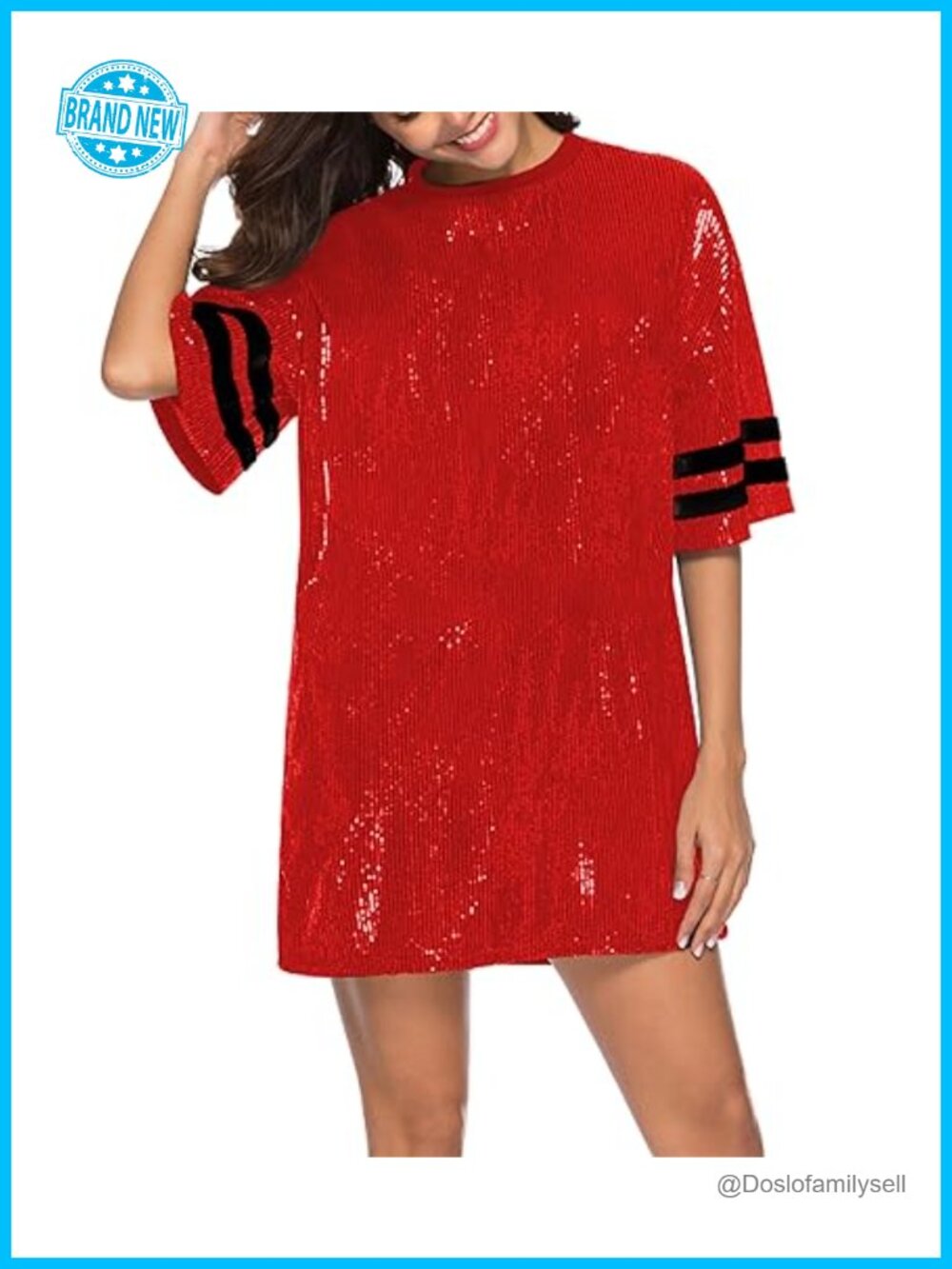 PORRCEY Juniors Sequin T-Shirt Short Sleeve Party Club Top